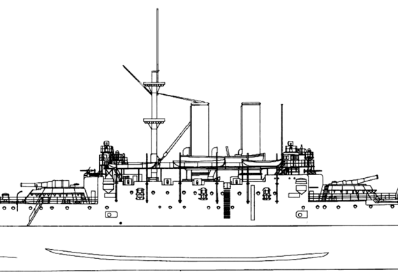 Боевой корабль HMS Collingwood 1902 [Battleship] - чертежи, габариты, рисунки